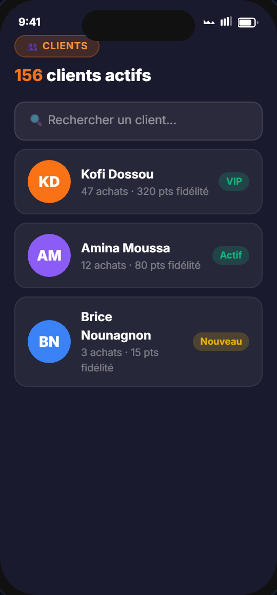 Liste clients